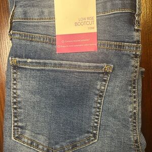 SO Women's Boot Cut Low Rise Jeans - Classic Blue. 7/28W